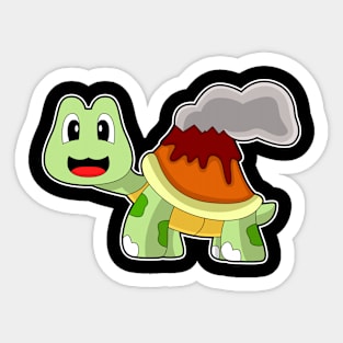 Turtle Volcano Sticker